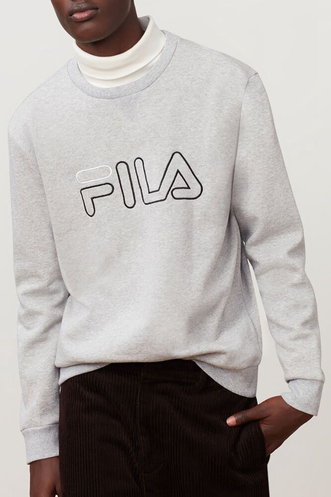 Fila Basil Sweatshirt Grey - Mens - 09316GDER